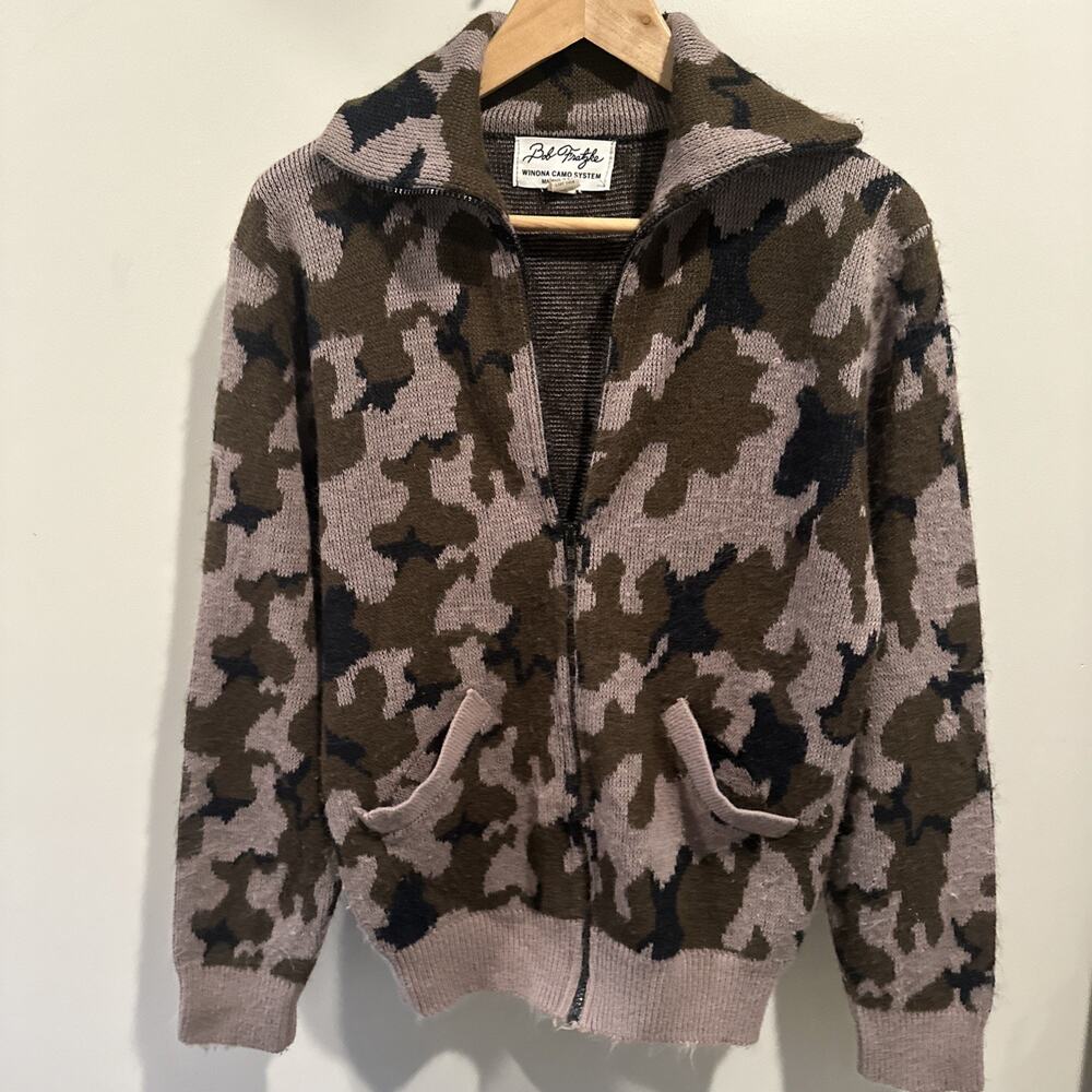 Vintage‎ Bob Fratzke Winona Camo System Men's Eclectic Grandpa Sweater Medium
